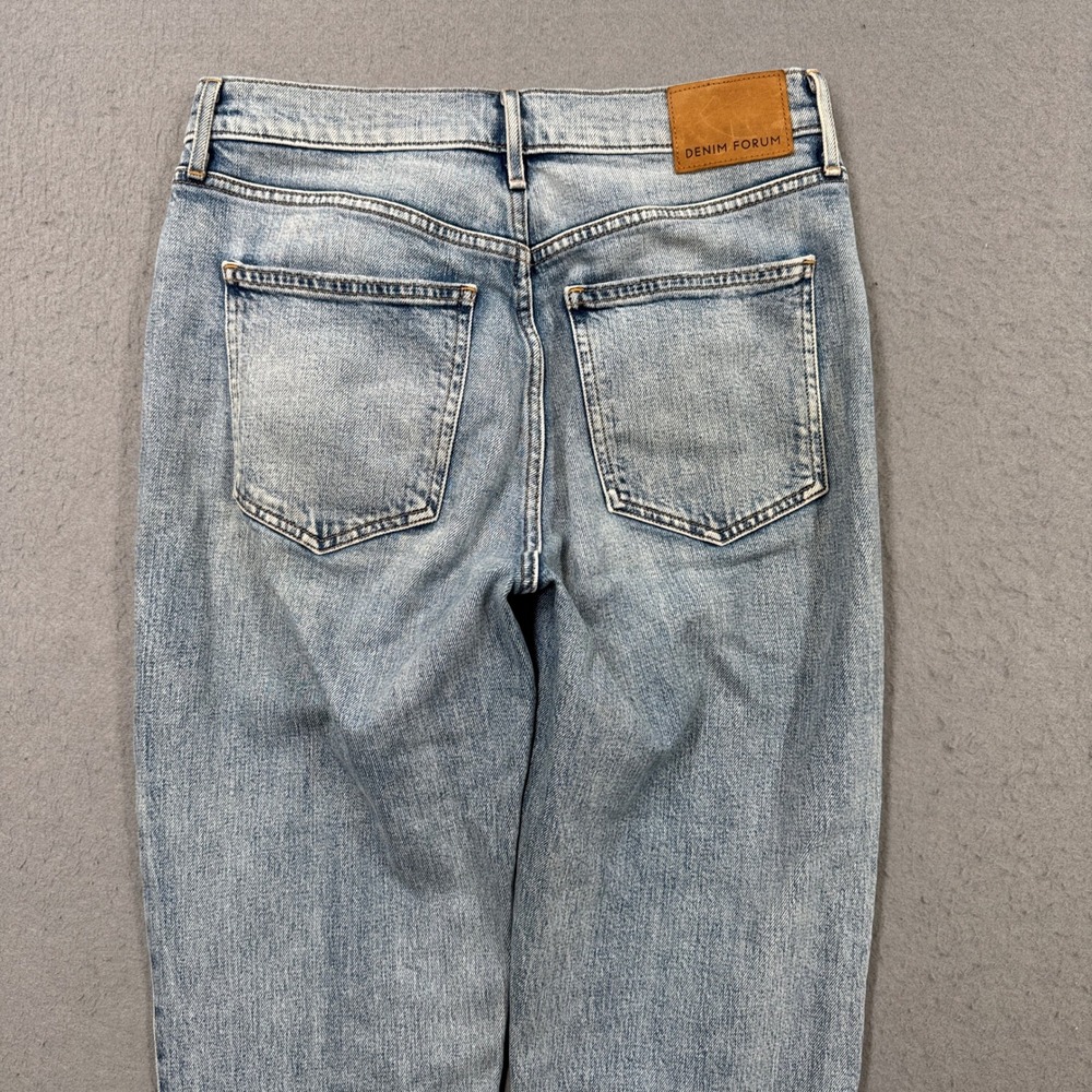 Denim Forum Jeans Women's 29 Blue Light Wash Denim Arlo High Rise Straight Leg - Picture 3 of 8